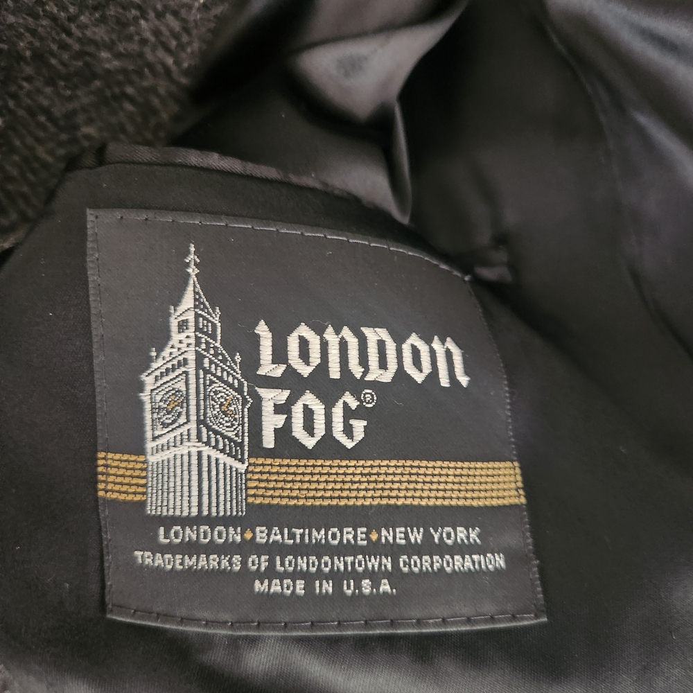 London Fog Men's Double-Breasted Wool Overcoat - Dark Gray - MiUSA - Picture 6 of 11